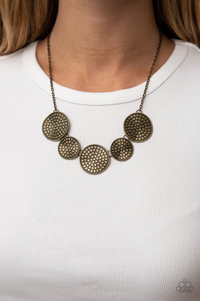 Self DISC-overy - Brass - Paparazzi Necklace Image