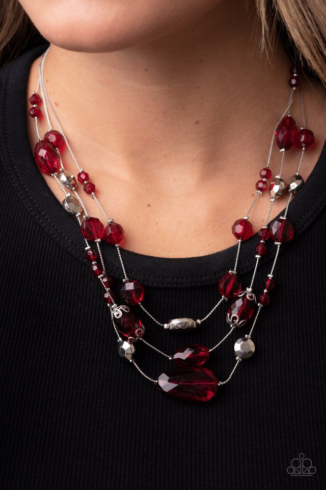 Prismatic Pose - Red - Paparazzi Necklace Image