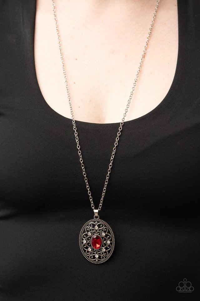 Sonata Swing - Red - Paparazzi Necklace Image