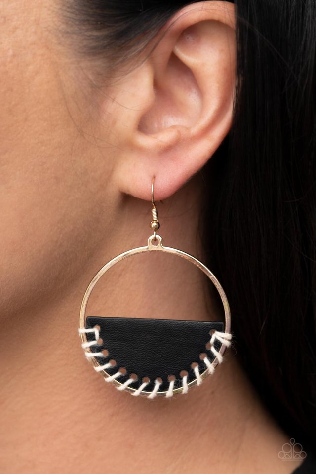 Lavishly Laid Back - Black - Paparazzi Earring Image