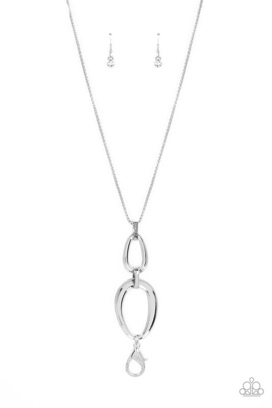 ​Elegantly Entrancing - White - Paparazzi Necklace Image