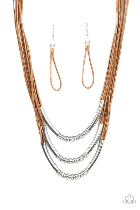 Mechanical Mania - Brown - Paparazzi Necklace Image