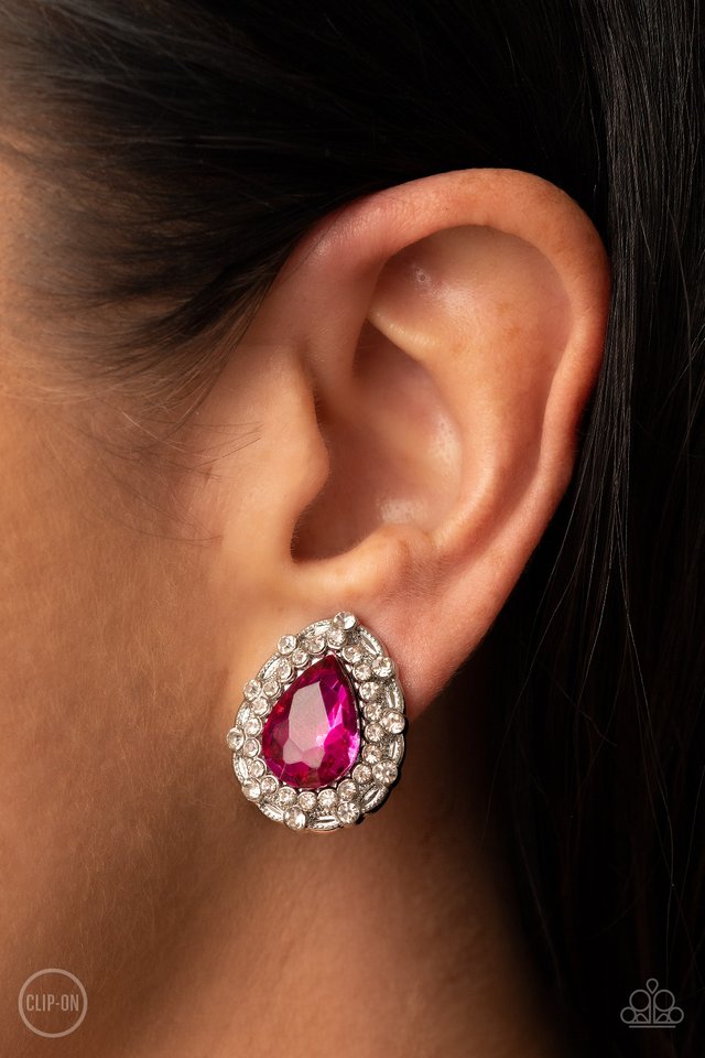 Haute Happy Hour - Pink - Paparazzi Earring Image