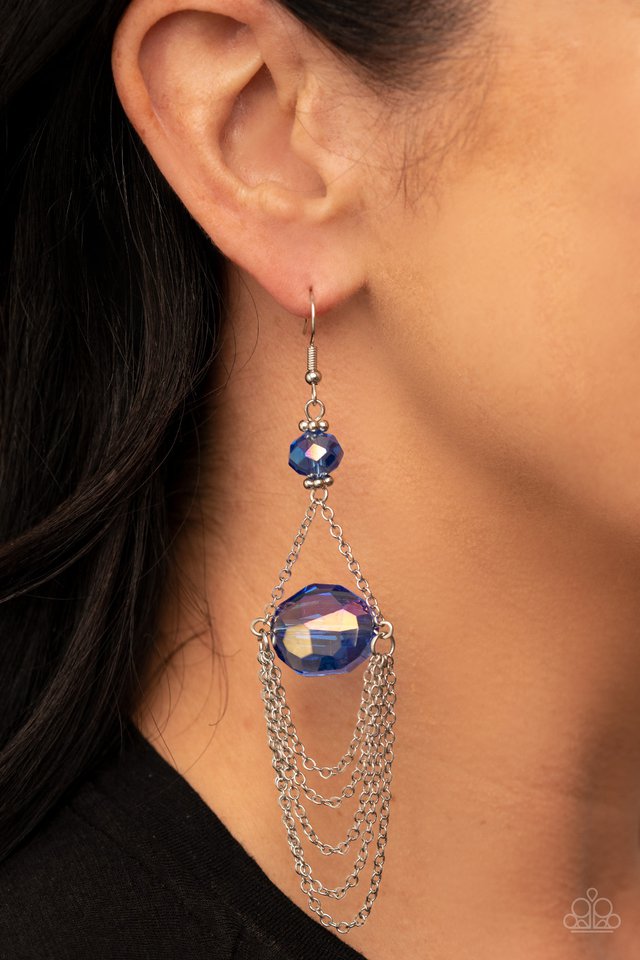 Ethereally Extravagant - Blue - Paparazzi Earring Image