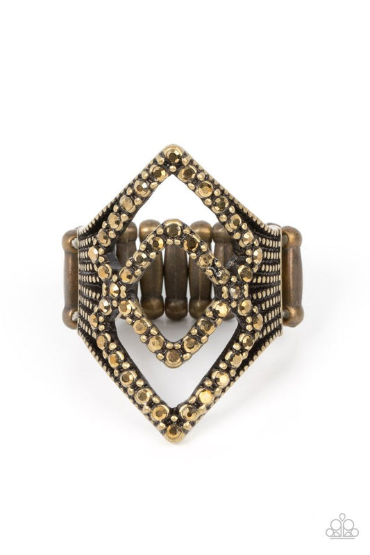 Diamond Duet - Brass - Paparazzi Ring Image