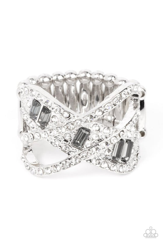 Triple Threat Twinkle - Silver - Paparazzi Ring Image