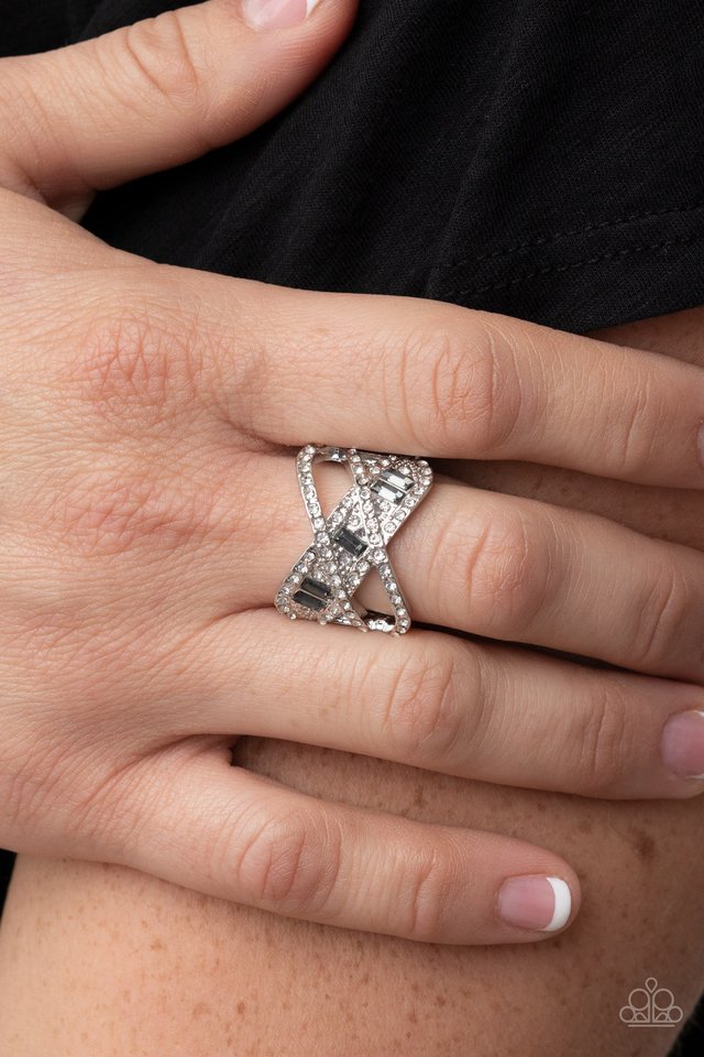 Triple Threat Twinkle - Silver - Paparazzi Ring Image