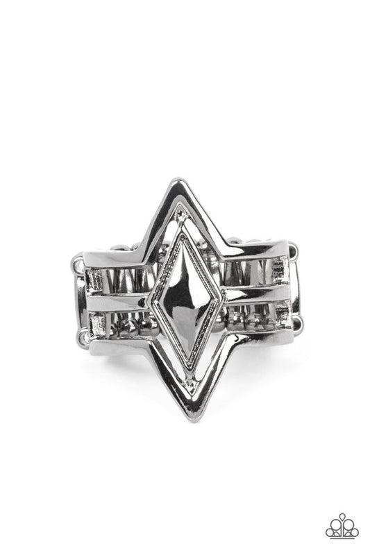 Deceivingly Diamond - Black - Paparazzi Ring Image