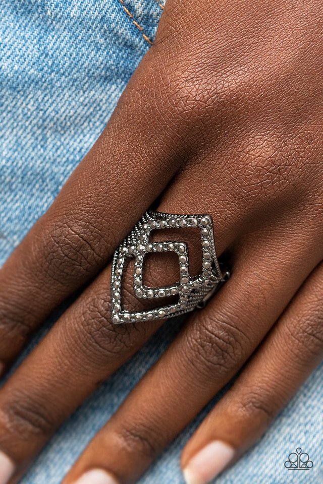 Diamond Duet - Black - Paparazzi Ring Image