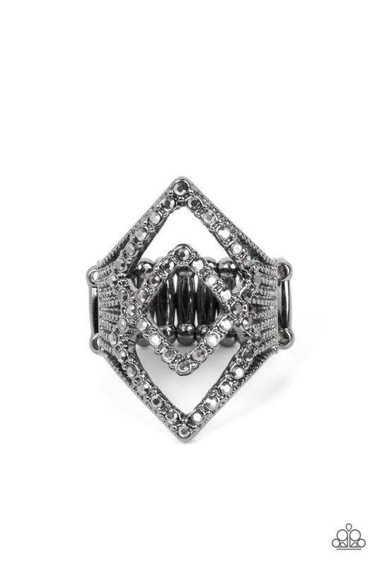 Diamond Duet - Black - Paparazzi Ring Image