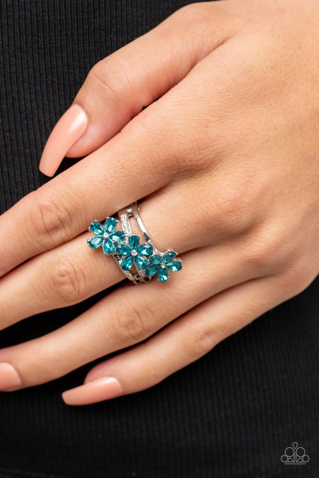 Posh Petals - Blue - Paparazzi Ring Image