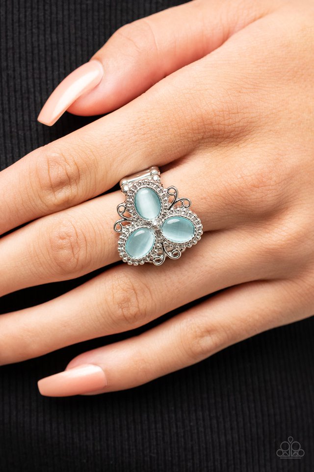 Bewitched Blossoms - Blue - Paparazzi Ring Image
