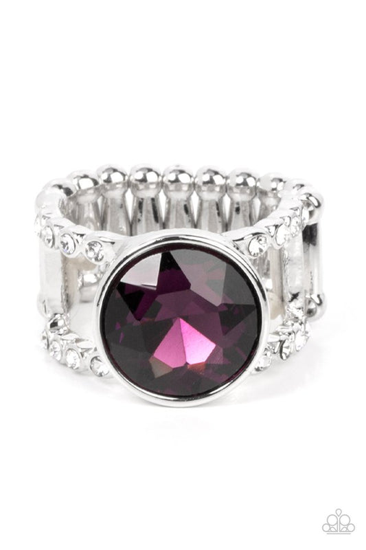 High Roller Sparkle - Purple - Paparazzi Ring Image