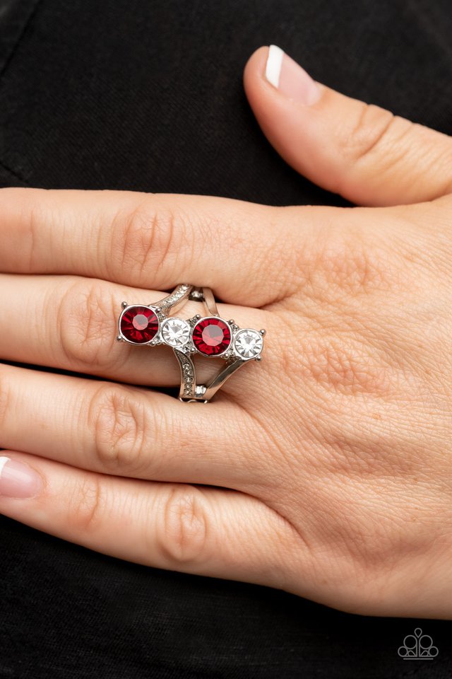 Duplicating Dazzle - Red - Paparazzi Ring Image