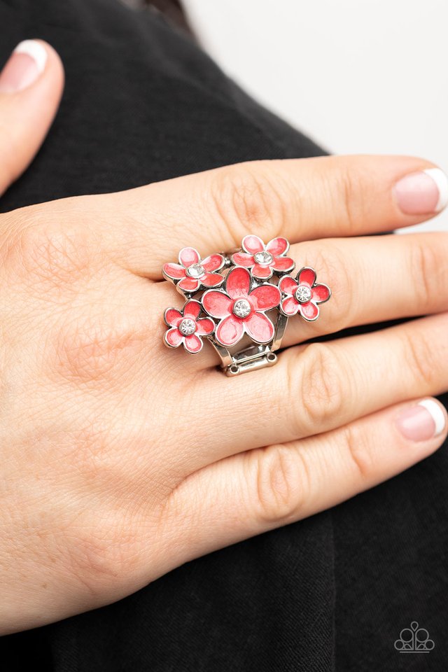 Boastful Blooms - Red - Paparazzi Ring Image