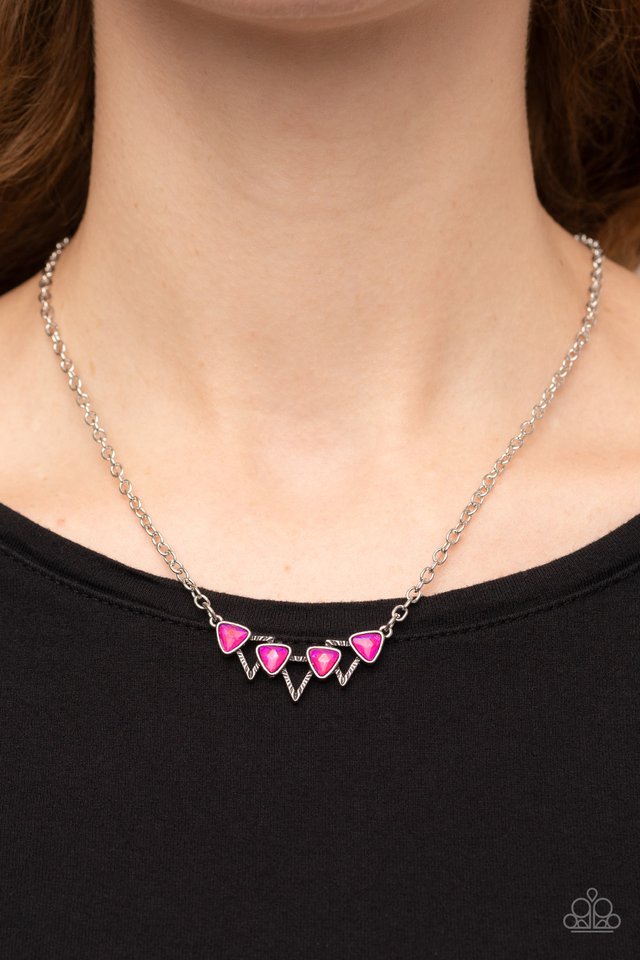 Pyramid Prowl - Pink - Paparazzi Necklace Image