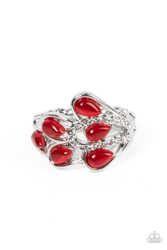 Cats Eye Cadence - Red - Paparazzi Ring Image