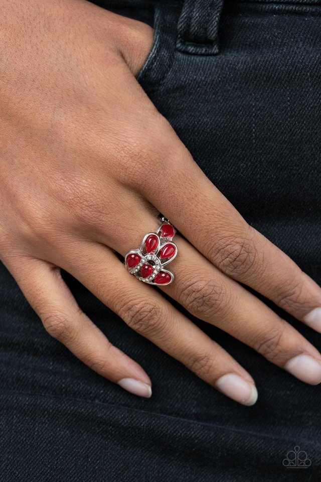 Cats Eye Cadence - Red - Paparazzi Ring Image
