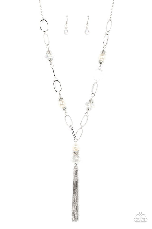 Taken with Tassels - White - Paparazzi Necklace Image
