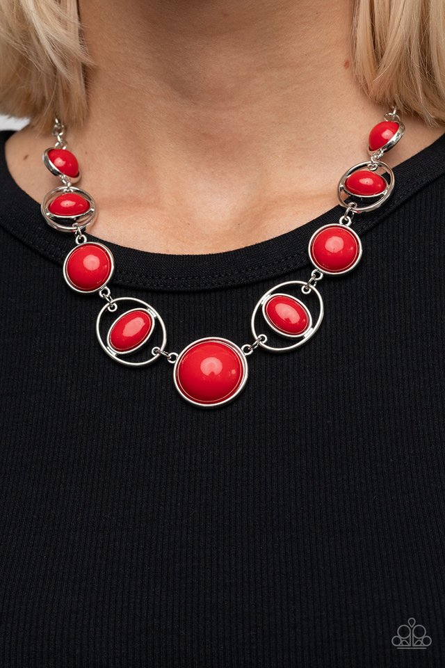 Eye of the BEAD-holder​ - Red - Paparazzi Necklace Image