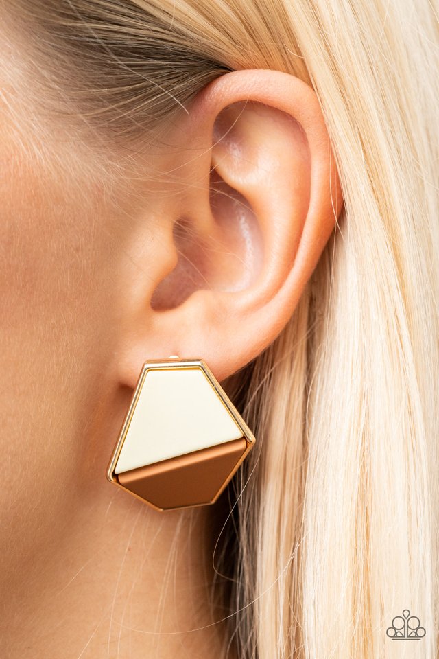 Generically Geometric - Brown - Paparazzi Earring Image