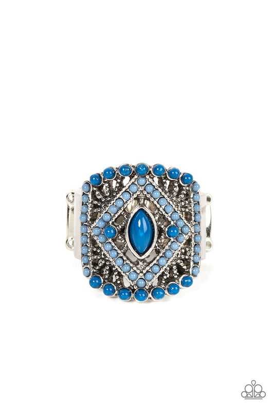 Amplified Aztec - Blue - Paparazzi Ring Image