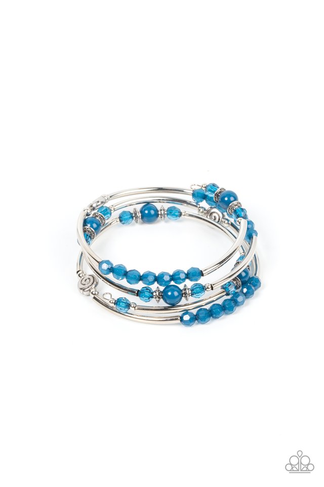 Whimsically Whirly - Blue - Paparazzi Bracelet Image