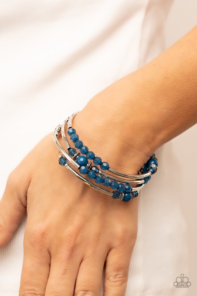 Whimsically Whirly - Blue - Paparazzi Bracelet Image