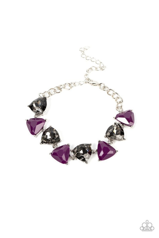Pumped up Prisms - Purple - Paparazzi Bracelet Image