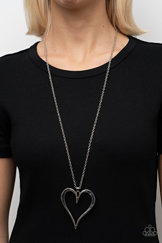 Hopelessly In Love - Silver - Paparazzi Necklace Image