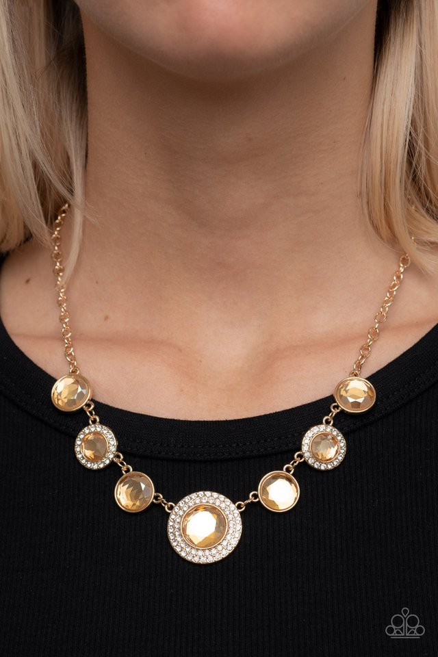 Extravagant Extravaganza - Gold - Paparazzi Necklace Image