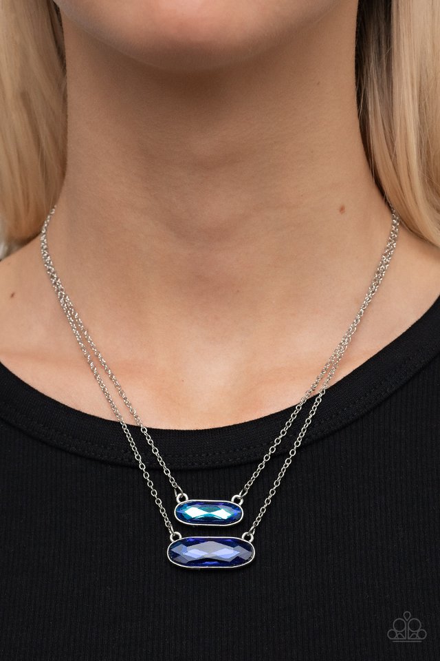 Double Bubble Burst - Blue - Paparazzi Necklace Image
