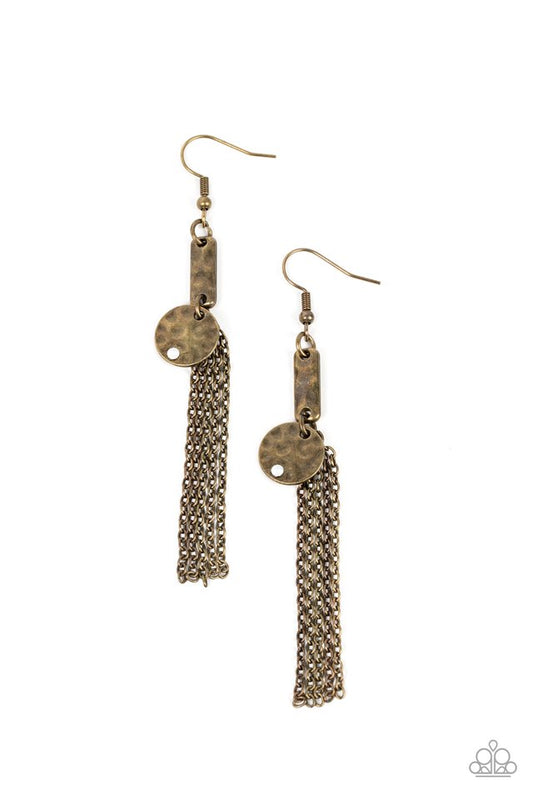 Twinkle Twinkle Little Trinket - Brass - Paparazzi Earring Image