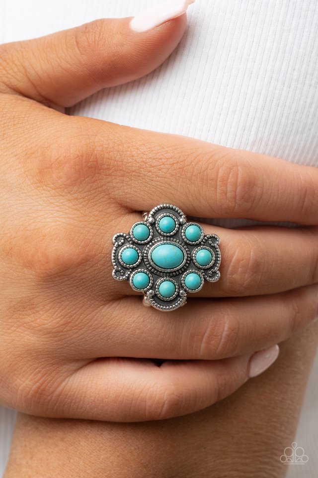 Santa Fe Fantasy - Blue - Paparazzi Ring Image