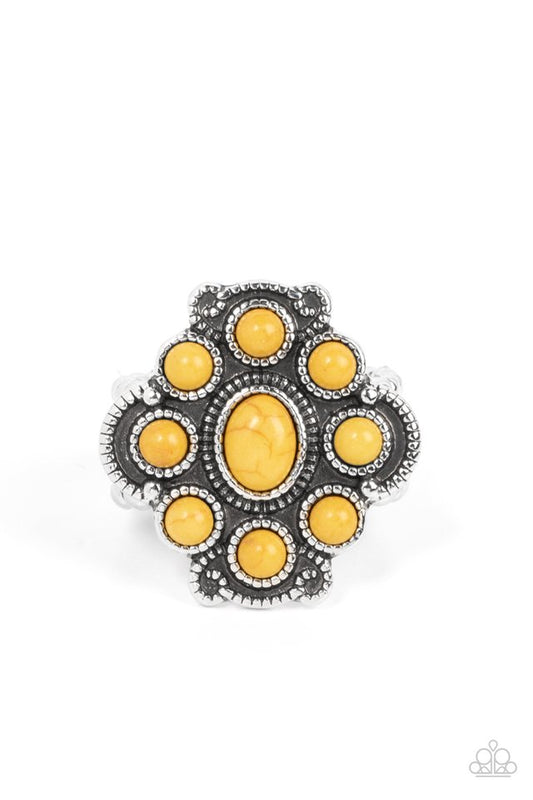 Santa Fe Fantasy - Yellow - Paparazzi Ring Image