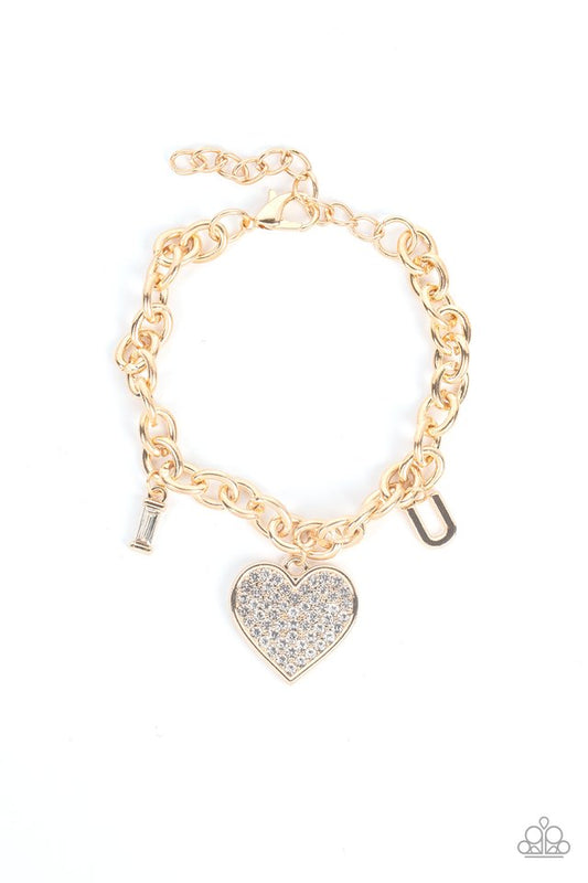 Declaration of Love - Gold - Paparazzi Bracelet Image