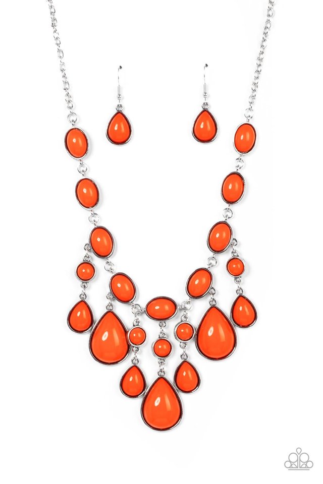 Mediterranean Mystery - Orange - Paparazzi Necklace Image