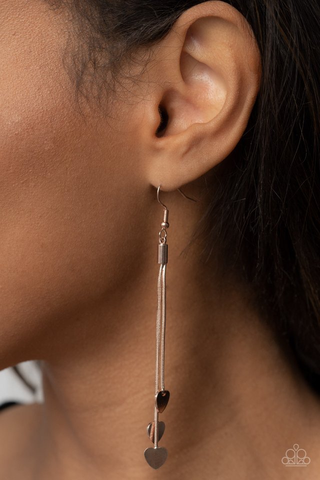 Higher Love - Rose Gold - Paparazzi Earring Image