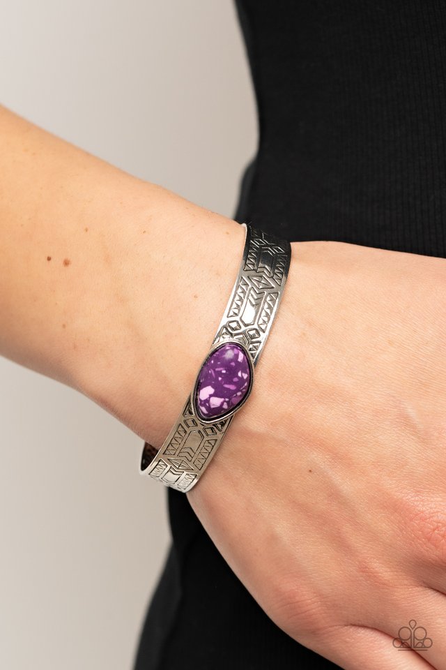 Gobi Glyphs - Purple - Paparazzi Bracelet Image