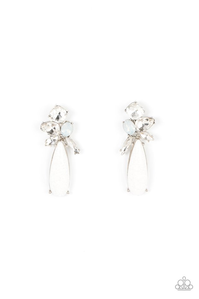 DIY Dazzle - White - Paparazzi Earring Image