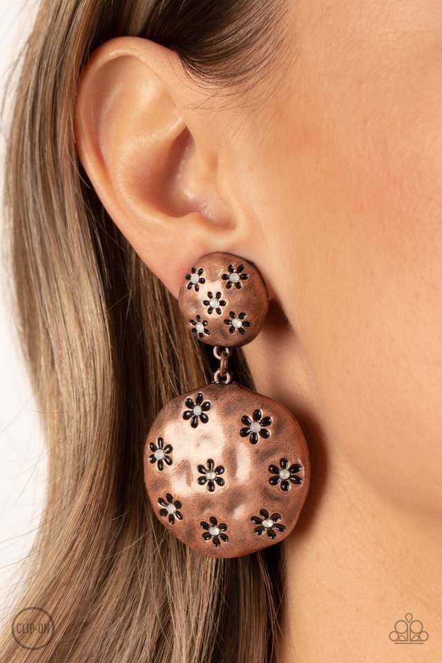 ​Industrial Fairytale - Copper - Paparazzi Earring Image