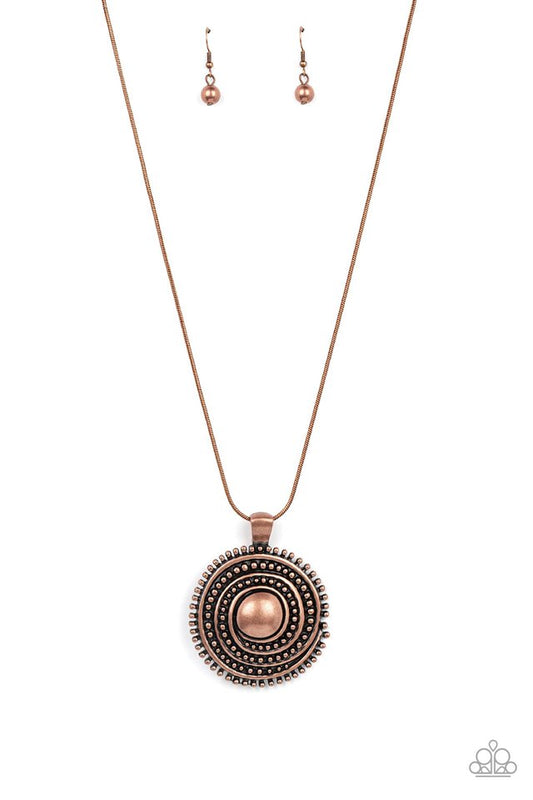 Solar Swirl - Copper - Paparazzi Necklace Image