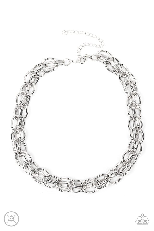 Tough Crowd - Silver - Paparazzi Necklace Image