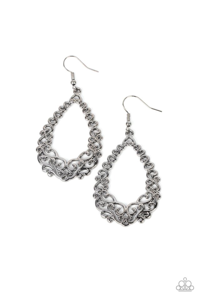 Granada Garland - Black - Paparazzi Earring Image
