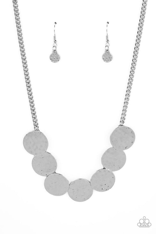 Flip a Coin - Silver - Paparazzi Necklace Image