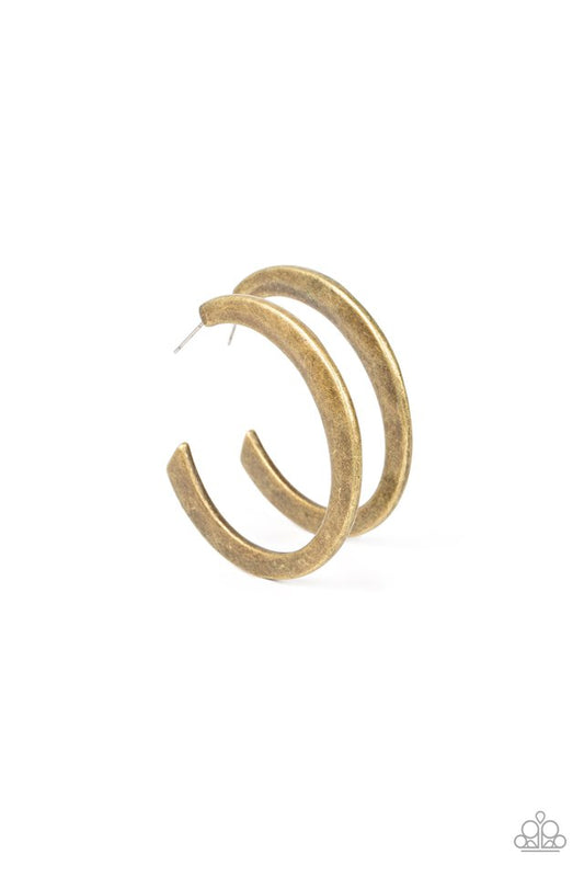 Learning Curve - Brass - Paparazzi Earring Image