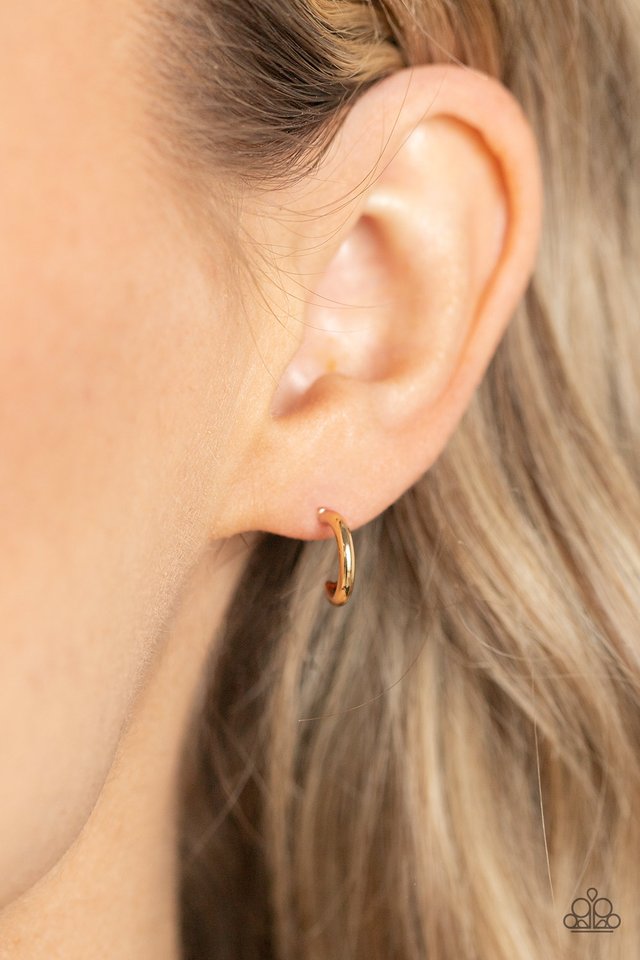 Skip the Small Talk - Gold - Paparazzi Earring Image
