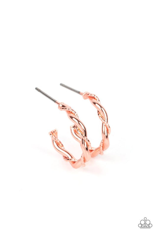 Irresistibly Intertwined - Copper - Paparazzi Earring Image