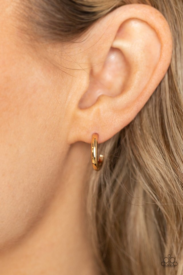 Small-Scale Shimmer - Gold - Paparazzi Earring Image