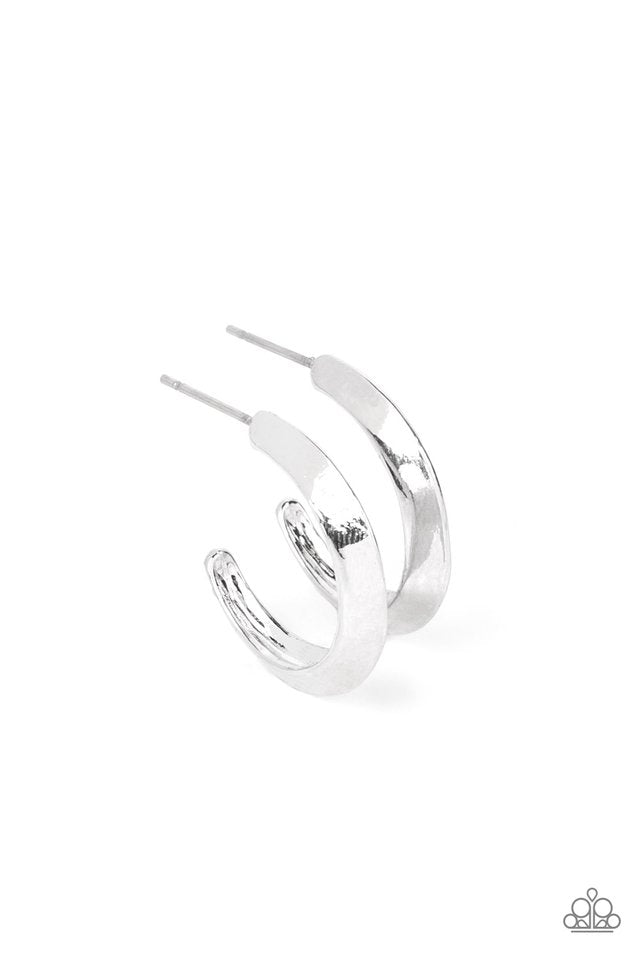 BEVEL Up - Silver - Paparazzi Earring Image